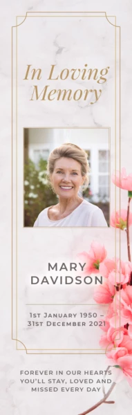 070 Bookmark - <br>Marble Floral Blush
